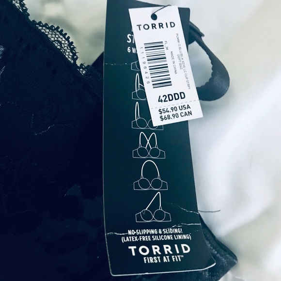 SOLD. TORRID Strappy Push Up Bra 42DDD NWT blue - Picture 8 of 8